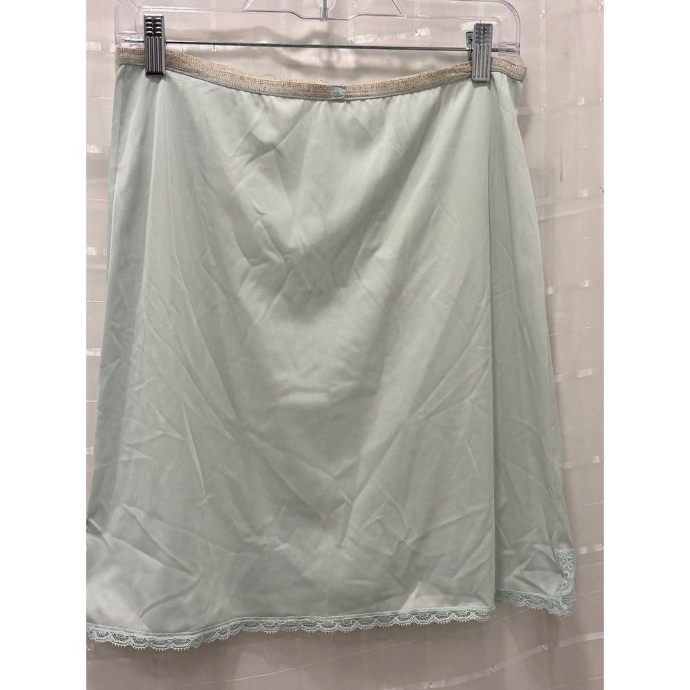 Vintage Vanity Fair Mint Green Lace Hem Half Slip Antron III Nylon Size Small